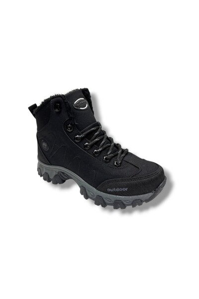 Jagulep 4057-26 Ghete anatomice de exterior cu blană la interior, negru afuma...