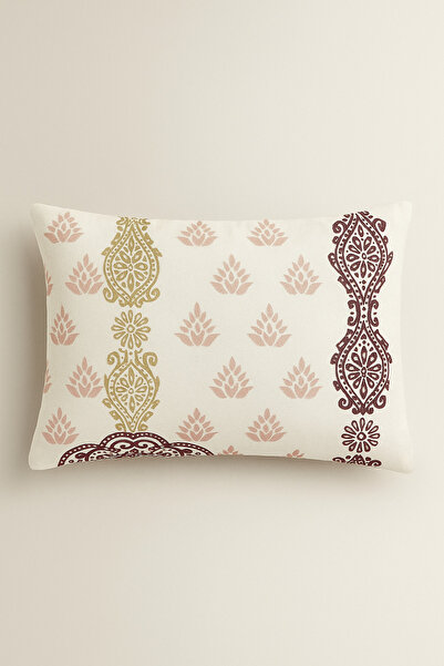 Teksev غطاء وسادة من القماش القطني المزخرف بسحاب من زينيا، عبوة من قطعتين