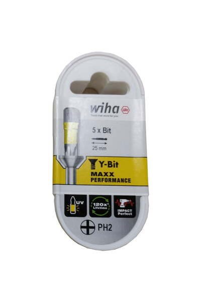 wiha Biți de impact profesionali, Y-Bit 120x, PH2, 5 bucăți