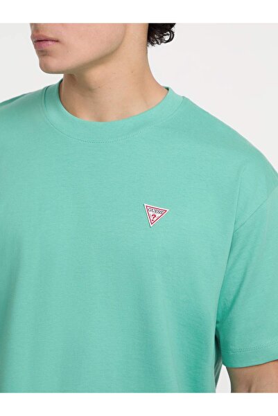 Guess Jeans Bisiklet Yaka Desenli Yeşil Erkek T-Shirt M4YI46K8FQ4A83L GJ SS C...