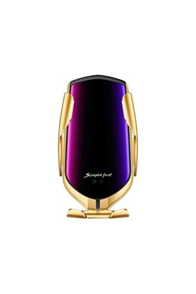 selling depot Suport auto cu încărcător wireless, funcție de încărcare rapidă, senzor R1, auriu