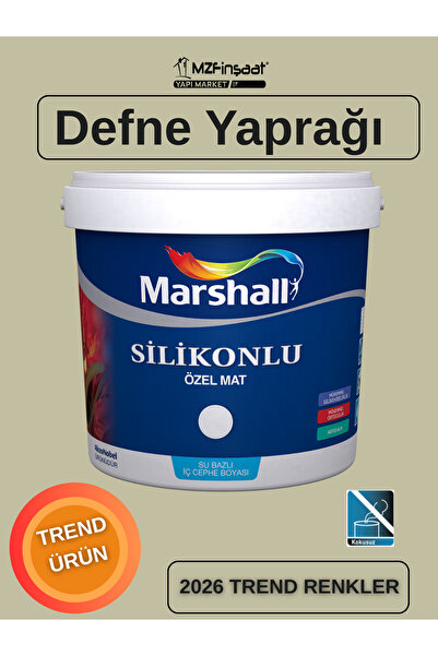 Marshall Silikonlu Özel Mat Silinebilir Kokusuz İç Cephe Boyası Defne Yaprağı