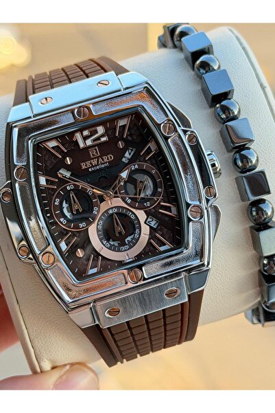 Reward ساعة يد رجالية RD865.2 مع حزام سيليكون وساعة توقيت ومقاومة للماء حتى 5...