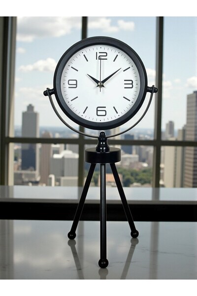 Cetiner Group Zentime Siyah Zarif Üç Ayaklı Masa Saati