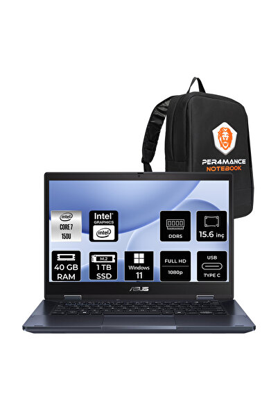 ASUS ExpertBook B1 Intel Core 7 150U 40GB 1TB SSD 15.6" FHD W11H Dizüstü Bilg...