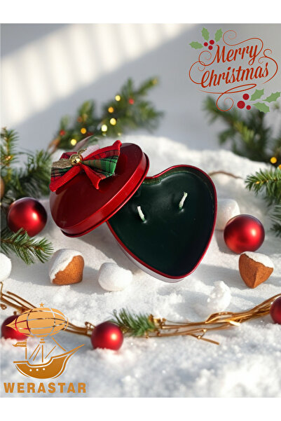 CHRİSTMAS SERİES CANDLE KOKİNA DEKORLU 7X7X3,5 METAL KUTU MUM