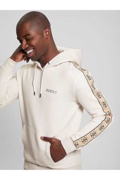 Guess Z4RQ21KB3P2G9L9 MICKEY HOODIE Bej Kapüşon Yaka Standart Fit Desenli Erk...