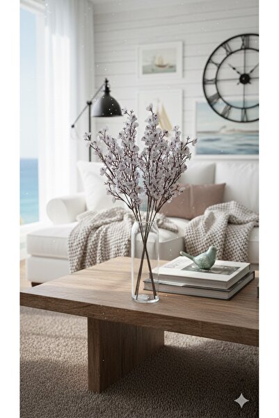 YAPAY ÇİÇEK DERYASI زهرة اللوز البيضاء قطعة واحدة لتزيين مكان العمل والمنزل