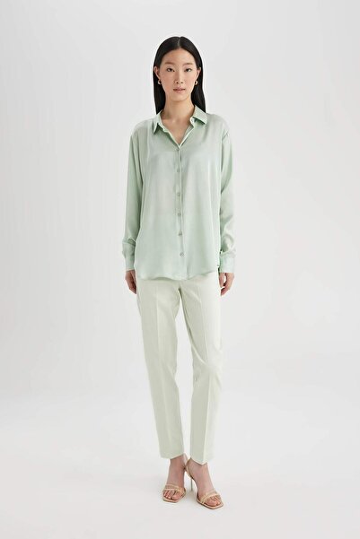 DeFacto Regular Fit Satin Long Sleeve Shirt (24 Sp)