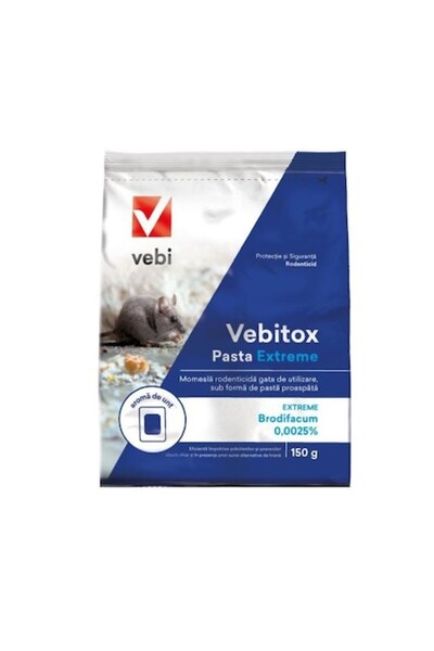 Vebi Rodenticid profesional pentru șoareci și șobolani, Vebitox Pasta Extreme...