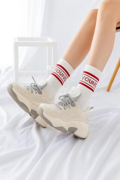 Sky Socks 5-Pack Economical Nice Patterned Hoop Unisex Tennis Sock Set