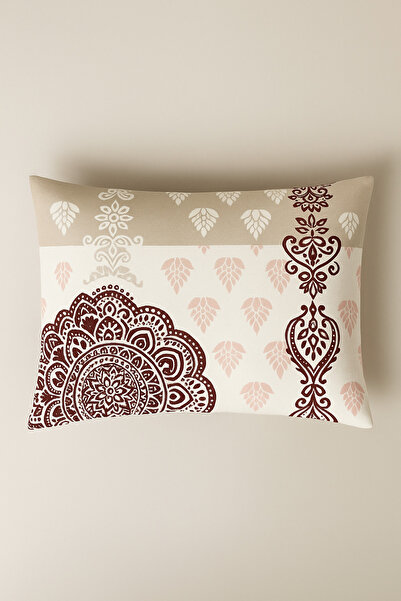 Teksev غطاء وسادة من القماش القطني المزخرف من ماندالا مكون من قطعتين مع سحاب
