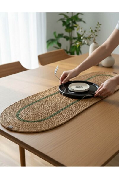 home inn Runner Knitted Textured Oval Model 35X100 cm – Stylish Table Runner