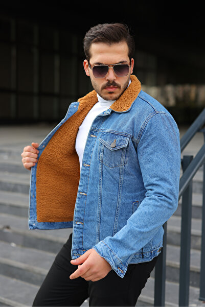 comstar Erkek Trend Kışlık Içi Kürklü Kot Ceket