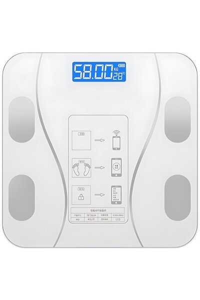 selling depot Cântar electronic inteligent pentru corp cu aplicație, afișaj digital iluminat, termometru, 180 kg