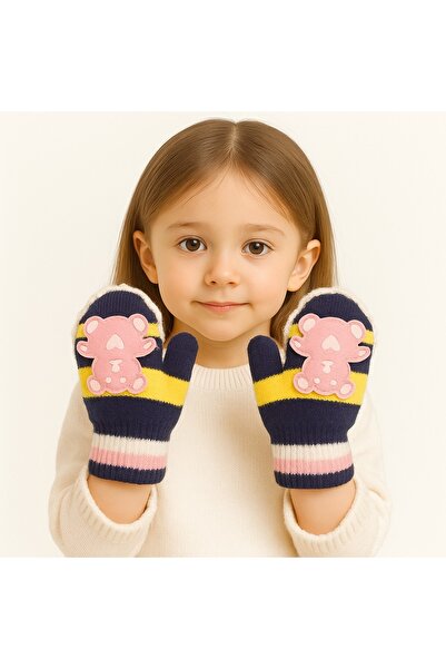 gigigiyim Üstü Desenli Tek Parmak Kız Çocuk Eldiven