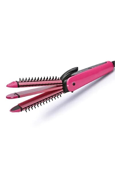 selling depot Hair Straightener & Curler, 3 Functions, Ceramic, Pink