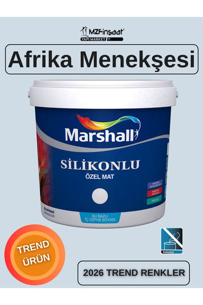 Marshall Silikonlu Özel Mat Silinebilir Kokusuz İç Cephe Boyası Afrika Menekşesi