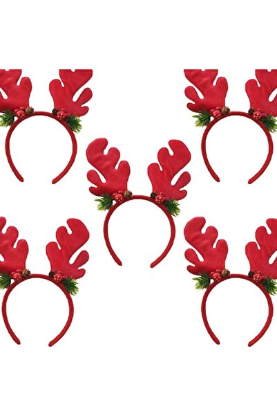 selling depot Set of 5 Christmas Reindeer Antler Headbands, Red, 91-59