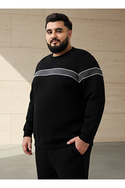 FAV Men Regular Fit Striped Cotton Sweatshirt