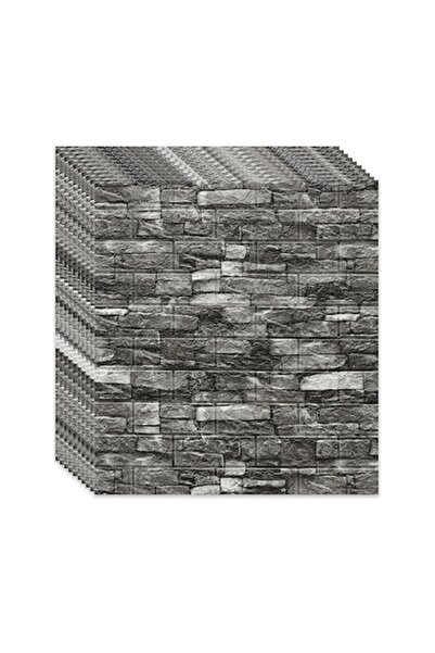 selling depot Set 10 x Tapet autoadeziv 3D, design modern, impermeabil, 77x70 cm, cărămidă în relief, gri/negru