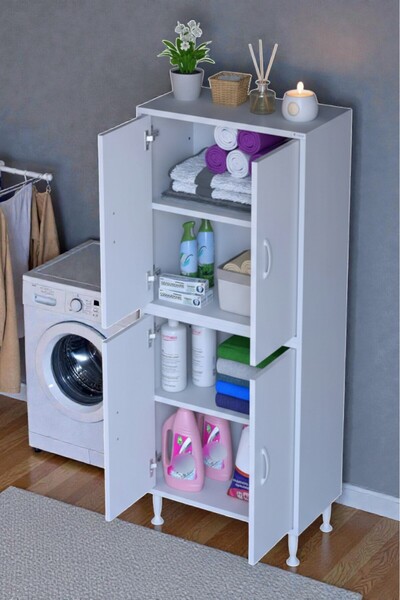 Eliusta Nuve Geniş Depolama Alanlı Dolap 55 cm Banyo/Mutfak Çok Fonksiyonlu 5...