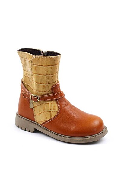 tino Cizme captusite , pentru copii , din piele naturala 3246-COGNAC