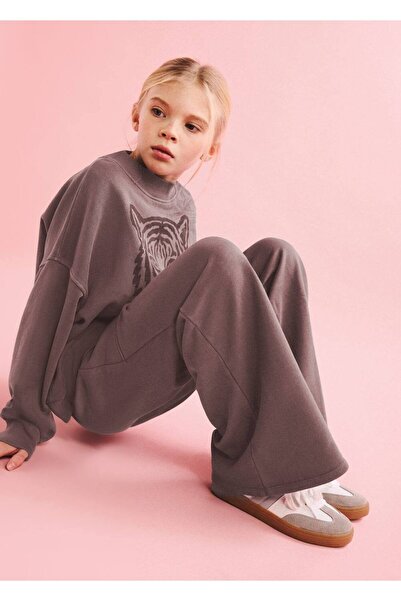 MANGO Kids Pamuklu Wideleg pantolon