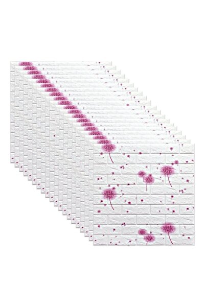selling depot Set of 20 3D Self-Adhesive Foam Wallpaper 70x70 cm - Dandelion White/Pink