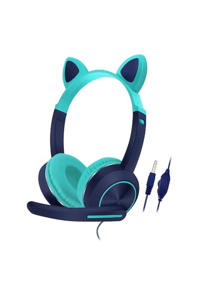 Brivoo® Căști pentru copii Brivoo SY-G31 - Turcoaz/Albastru, Mufă de 3,5 mm, ...