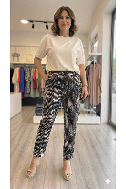 Vinola BÜYÜK BEDEN VİSKON PENYE KUMAŞ PANTOLON