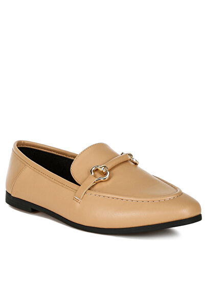london Rag Women Horsebit Embellished Loafers in Tan