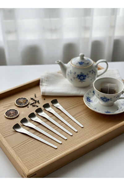 Dame Marie La Tina Matte White Silver 6-Piece Teaspoon Set