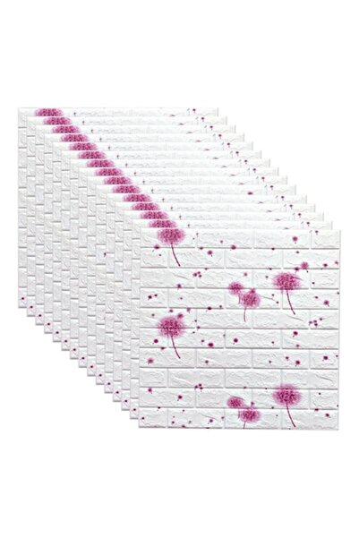 selling depot Set 15x 3D Self-Adhesive Foam Wallpaper (Dandelion) 70x70x0.3 cm White/Pink