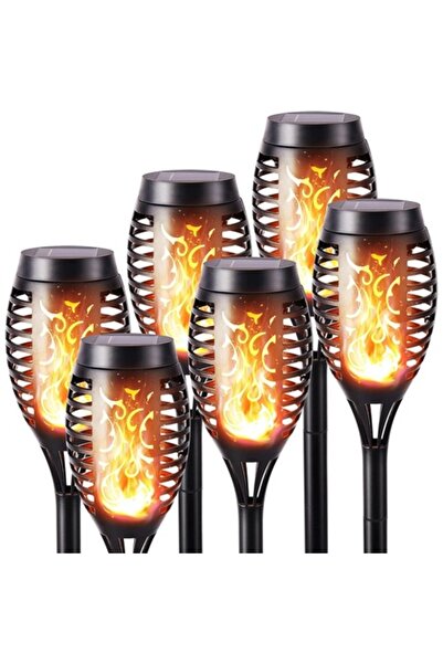selling depot Set de 6 lanterne solare cu efect de flacără, 52 cm, IP65, ABS ...