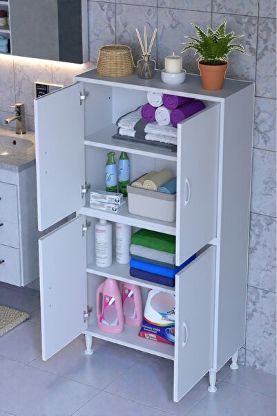 Eliusta Nuve Geniş Depolama Alanlı Dolap 80 cm Banyo/Mutfak Çok Fonksiyonlu 8...