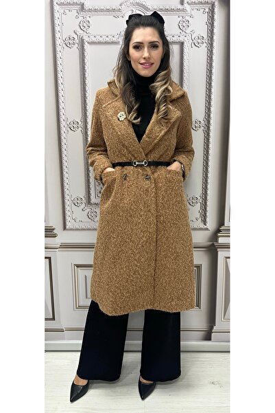 styleFlex Palton din Material Tip Lână, Căptușit, Curea Inclusă