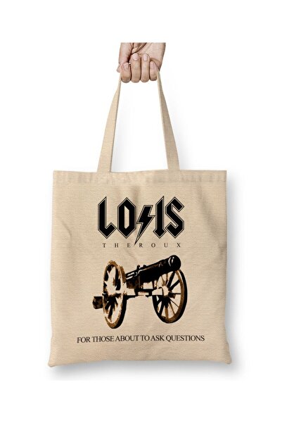 Toyaso Louis Theroux Theroux AC DC Questions Geantă de pânză albă Geantă de c...
