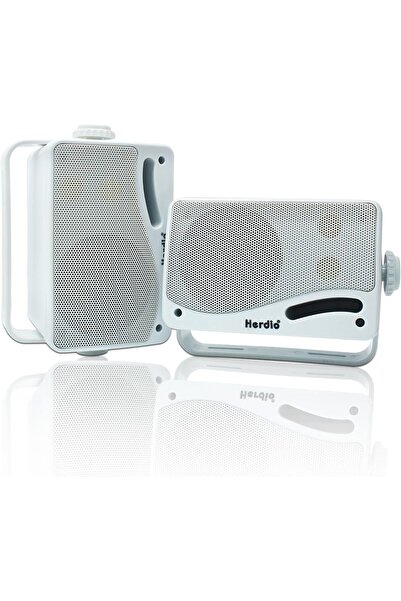 Herdio 3.5" Outdoor Bluetooth Speakers 200W 3-Way Wall Mount (White Pair)