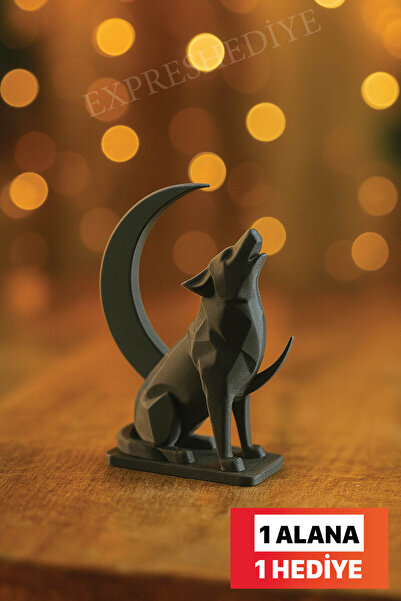 expres hediye Dekoratif Uluyan Mini Kurt Bozkurt Biblo Heykel, Masaüstü Mini Bozkurt Heykeli