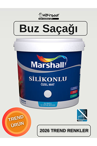 Marshall Silikonlu Özel Mat Silinebilir Kokusuz İç Cephe Boyası Buz Saçağı