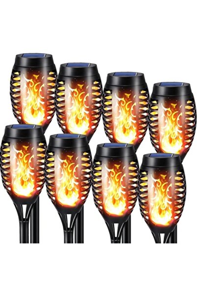selling depot Set de 8 lanterne solare cu efect de flacără, 52 cm, IP65, ABS ...