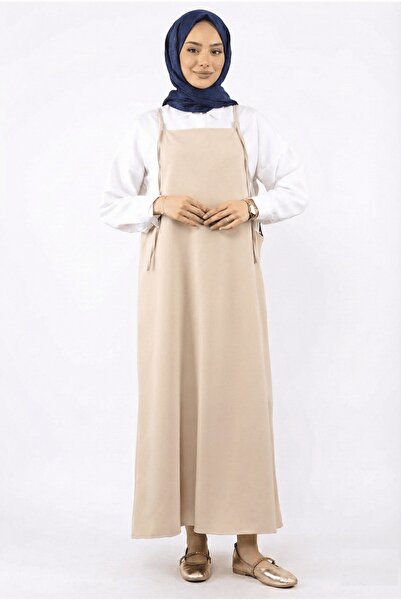 unika boutique Υφαντό φόρεμα με τιράντες και διακοσμητικά στοιχεία (τύπου) τζιλέ