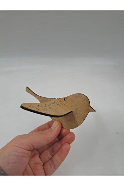 Mu Art Ahşap 15 قطعة من طيور لطيفة رقم 5، رسم خشبي، نشاط فني للمدرسة، مقاس 13 سم