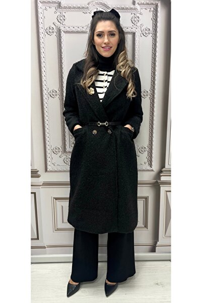 styleFlex Palton din Material Tip Lână, Căptușit, Curea Inclusă