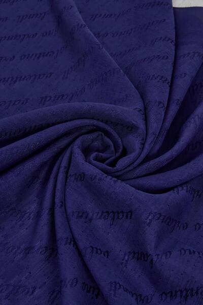 Valentino Orlandi Siena, Jacquard Cocoon Shawl - Signature Pattern - 02 - Midnight Blue