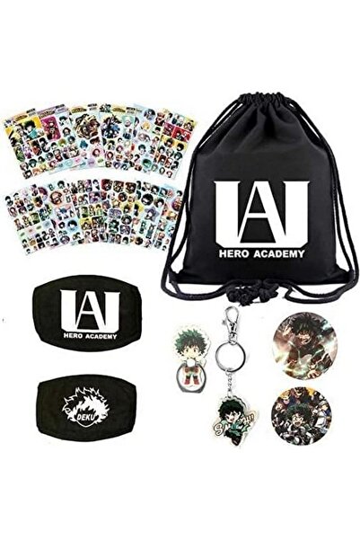 OEM My Hero Academia set - 1 backpack, 12 sticker sheets, 2 badges, 1 mobile phone ring, 1 keychain