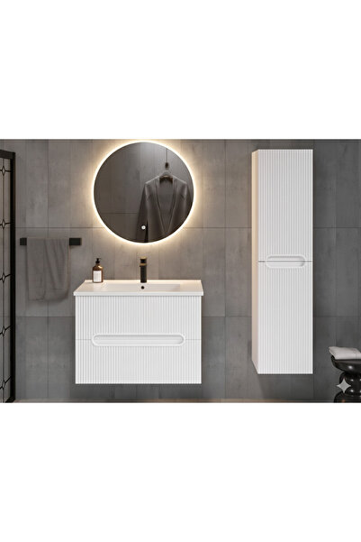 ROSEART BANYO ROSELİNDA 100CM BANYO DOLABI SETİ ALT DOLAP + SERAMİK LAVABO + ...