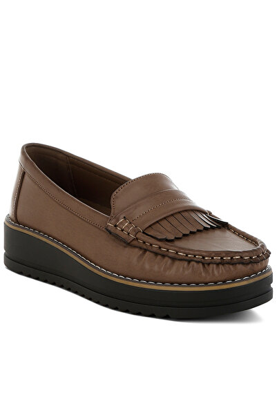london Rag Women Fringed Nubuck Loafers in Taupe
