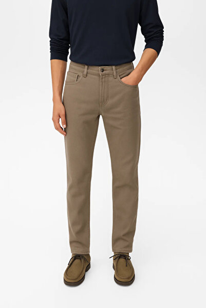 DAMGA JEANS بنطلون جينز رجالي عالي الخصر واسع الساقين بتصميم حجري